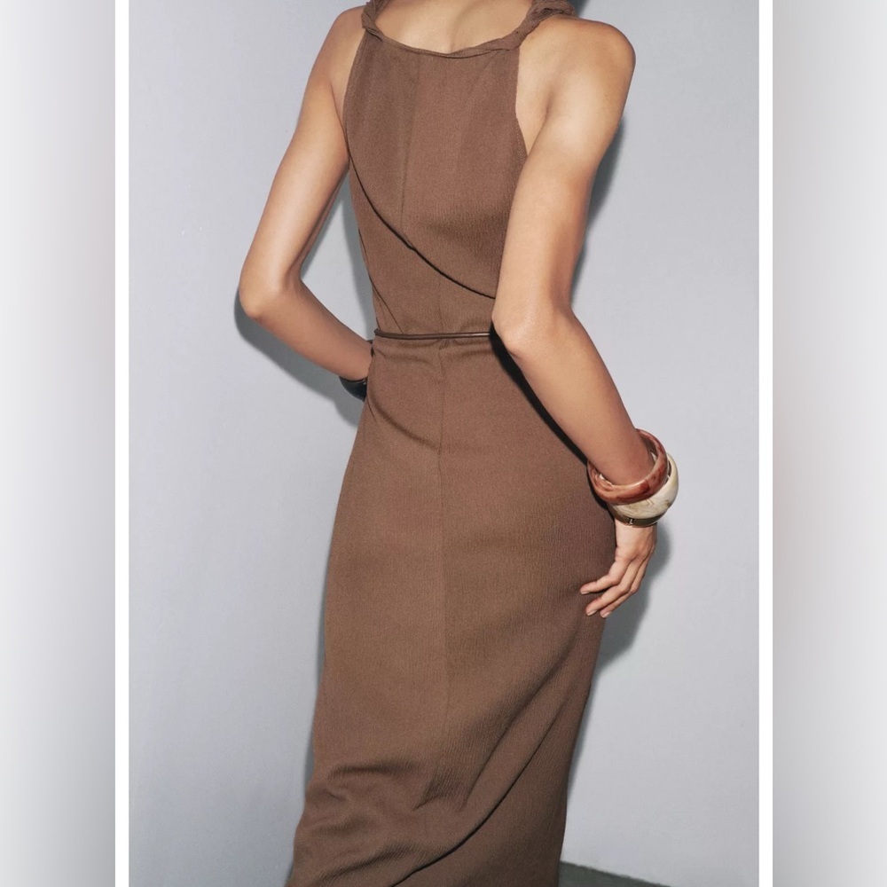 Zara EXTURED MAXI DRESS - Picture 4 of 4